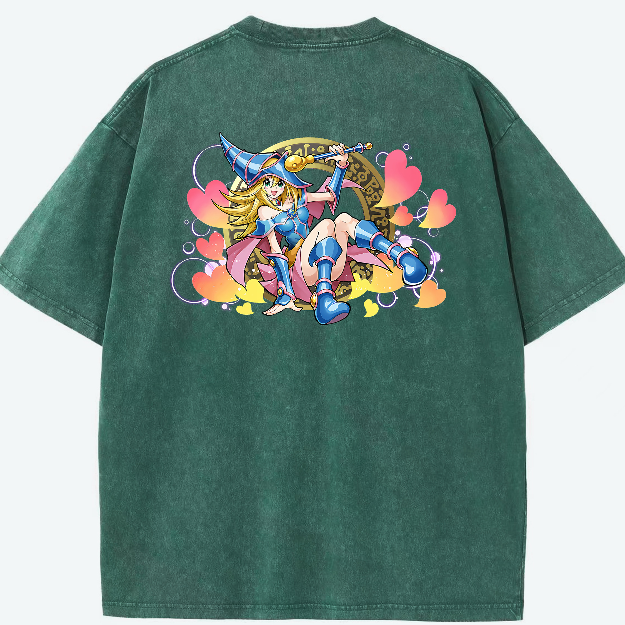 （画像用） 遊☆戯☆王 Yu-Gi-Oh! 綿100% ヴィンテージ風 半袖Tシャツ（背面プリント）